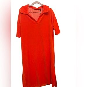 Vero Moda Bright Orange Midi Dress